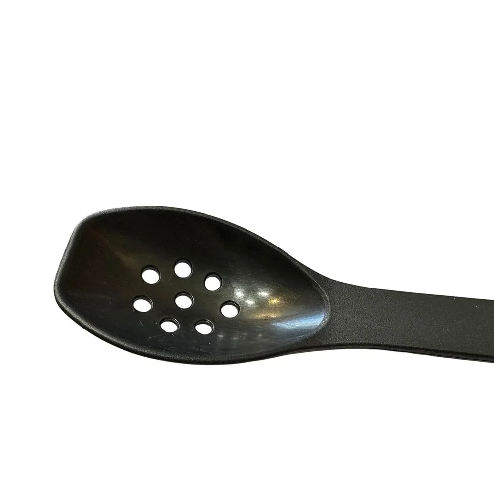 Rubbermaid‎ Black Plastic Slotted Serving Spoon Perforated Basted Nylon 1974